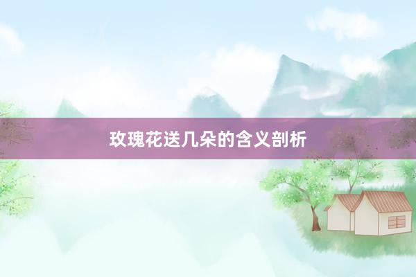 玫瑰花送几朵的含义剖析