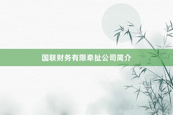 国联财务有限牵扯公司简介
